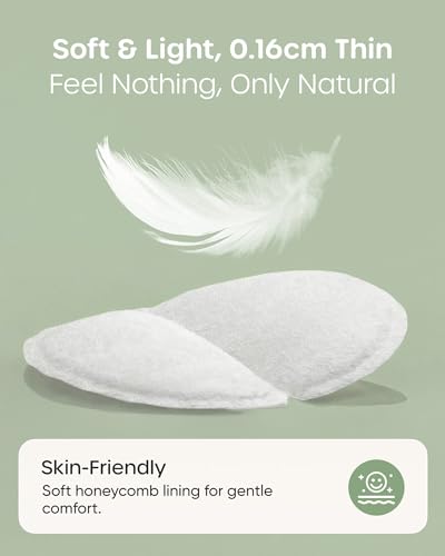 Image of Nuliie Viscose-from-Bamboo Disposable Nursing Pads 100 Count, Ultra-Breathable Breast Pads for Breastfeeding, Absorbent & Stay Dry, Leakproof, Individually Wrapped