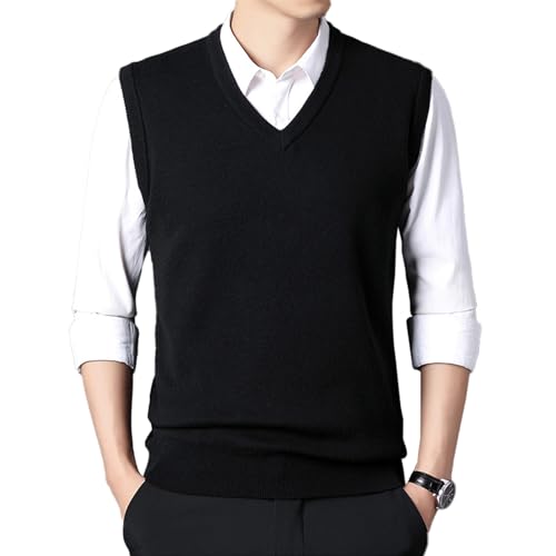 Mens Cable Knit Sweater Vest V Neck Knitted Pullover Slim Fit Sweater Vests M-4XL