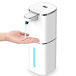 Automatic Liquid Soap Dispenser Touchless Dish Hand Soap Dispenser 400ml Rechargeable Dispenser Electric Wall Mounted 9 Levels Adjustable, IPX5 Waterproof, Digital Display for Bathroom Kitchen