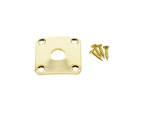 KAISH Gold Metal Curved Bottom Jack Plate Curved Base Square Jackplate for Les Paul LP Guitars, Curved Base/Bottom