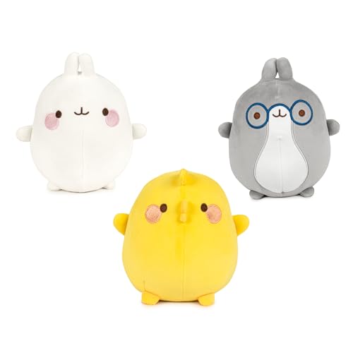 Molang, Peluche Kawaii y Gordito de 16 cm, Tierno Juguete Aleatorio Oficial de Molang, Suave y Esponsojo, Compañero de Abrazos Adorable, Desde 0+ años, Famosa (760024634)