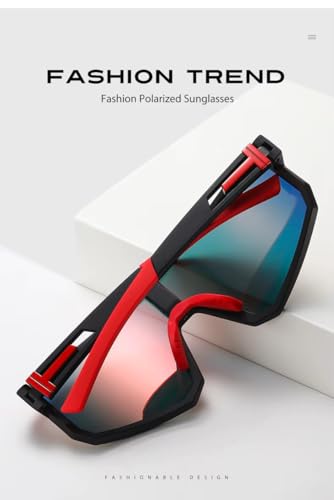 Image of MAXO POLARIZED Sports Sunglasses for Cricket Cycling Riding Biking Night Driving - Lightweight UV400 Protected Anti Glare Branded Goggles for Men - Stylish Mirrored Performance Shades