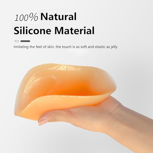 Majurphy Silicone Butt Pads for Flat Butt -Adhesive Reusable Non-Slip Buttock Hip Padding for Flat Buttocks| Skin Tone4