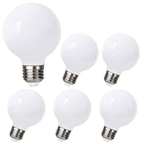 Iluminación Inteligente, Home Improvement HORKEY Foco LED Moderna Bombilla Edison 6 Pza G25(g80) 5w E26 E27 Luz blanca (Luz blanca - 6 paquetes)