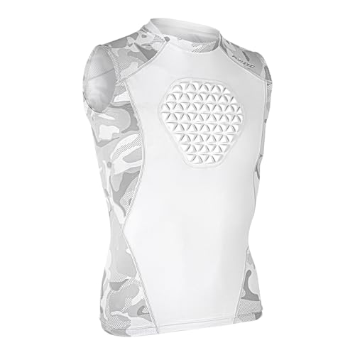 Youth Baseball Football Chest Protector Padded Shirt Heart Sternum GuardWhite/Camo L