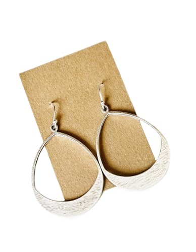 Brushed Teardrop on Sterling Silver Earrings