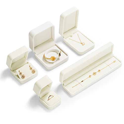 Oirlv Bianchi Velluto Scatola ad Anelli per il