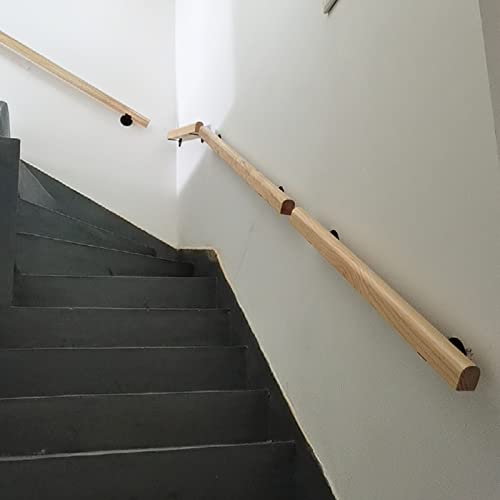 Rambarde rustique en bois pour escalier main courante murale 1.8m