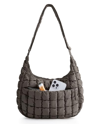 Image of BAGSMART Quilted Crossbody Bags for Women, Travel Purses Hobo Shoulder Bag | Fits 12.9 inch iPad, Long Adjustable Strap, Puffer Purses for Commute Daily Use Travel Essentials, Inner Pockets, Water-resistant