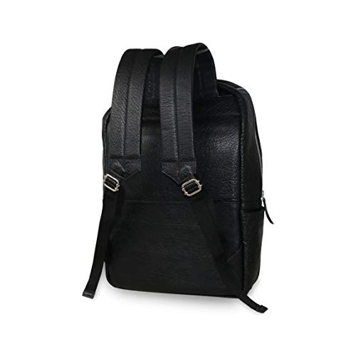 Jaald BXB 18 Inch Black Genuine Leather Laptop Backpack Water Resistant Casual Office Work Professional College Bookbag Comfortable Lightweight Travel Rucksack Men thumb #3