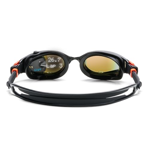 FINIS Smart Goggle Max Kit - Open Water Swim Goggles - CIYE App Sync - Leak-Proof - Triathlon Approved - Orange Mirror/Black
