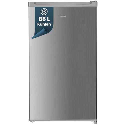 homeX Kühlschrank ohne Gefrierfach, Vollraumkühlschrank klein - 88L Nutzinhalt, freistehend und kompakt, Tischkühlschrank leise 39 dB, Fridge mit LED-Innenbeleuchtung und Temperaturregelung, silber homeX Kühlschrank ohne Gefrierfach, Vollraumkühlschrank klein - 88L Nutzinhalt, freistehend und kompakt, Tischkühlschrank leise 39 dB, Fridge mit LED-Innenbeleuchtung und Temperaturregelung, silber