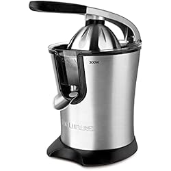 Taurus Citrus Glass Exprimidor Taurus - Exprimidor eléctrico de palanca 300W | Motor profesional | Filtro con Regulador de Pulpa Ajustable | Desmontable | libre de BPA | 650 ml