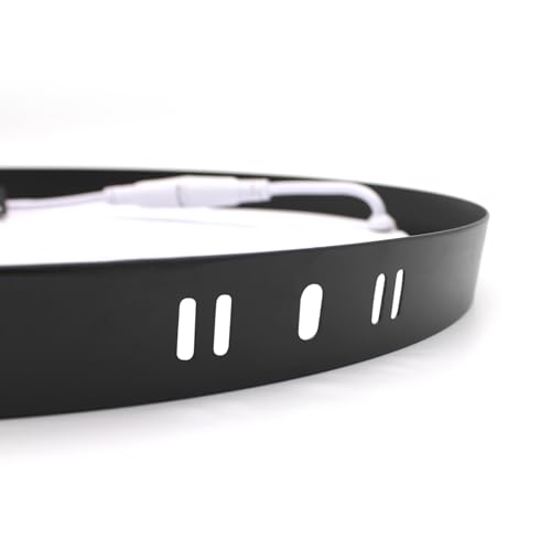 Painel Plafon Led 25w Sobrepor Redondo Preto Bivolt Luz Forte (Branco Neutro)