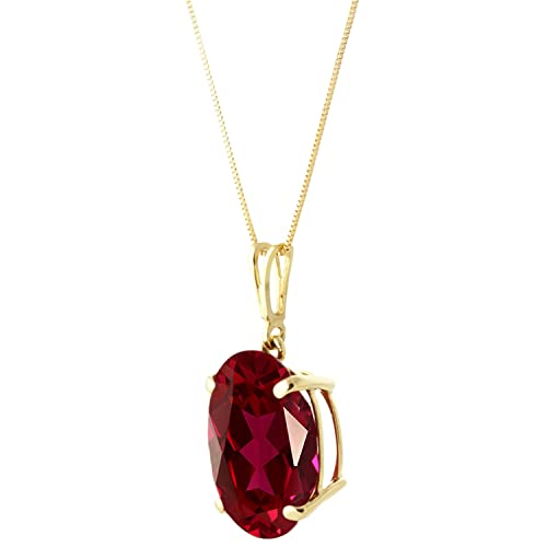 Galaxy Gold Gg 7.7 Ct 14K 24" Solid Gold Necklace Oval-Shaped Ruby Pendant #TOP1