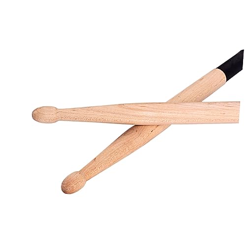 ibasenice 2 piezas de baquetas de madera para jazz con cepillo de alambre de acero, herramienta de limpieza para batería, ideal para principiantes miniatura 3