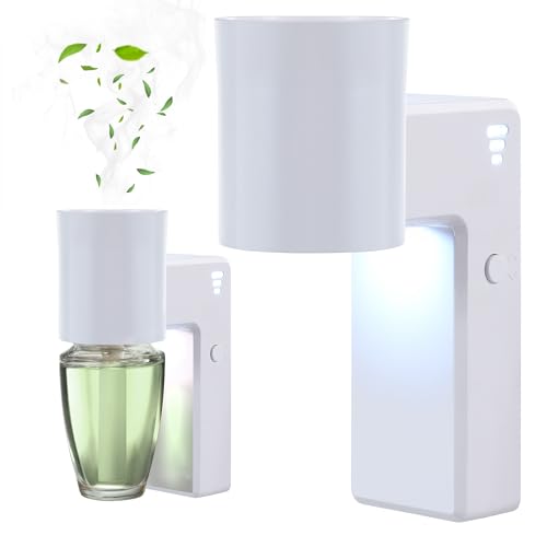 2 PCS Wall Fragrance Plug in with Night Light and Oil Diffuser Plug with Upgraded Fragrance Concentration Control, Compatible with Bath and Body Works WallFower for Home, White