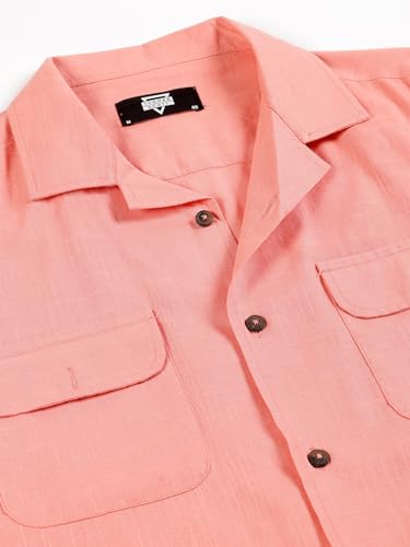 Image of Thomas Scott Men's | Solid | Full Sleeve | Regular Fit | 100% Cotton | Double Flap Pocket | Spread Collar | Casual Shirt