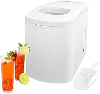 Glacier White Countertop Portable Compact Ice Maker with ice scoop, Ice Cube Machine