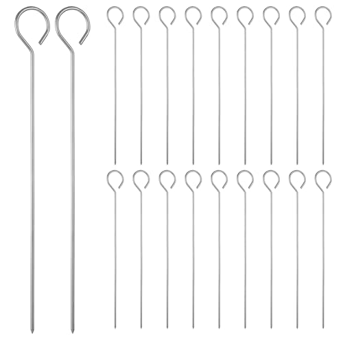20PCS 6 Turkey Lacers for Trussing Turkey Stainless Steel Metal Skewers Wraps Turkeys Lacers Roast Goose Needle Barbecue Skewers for Barbecue BBQ Cooking Kitchen Chicken Roast Supplies