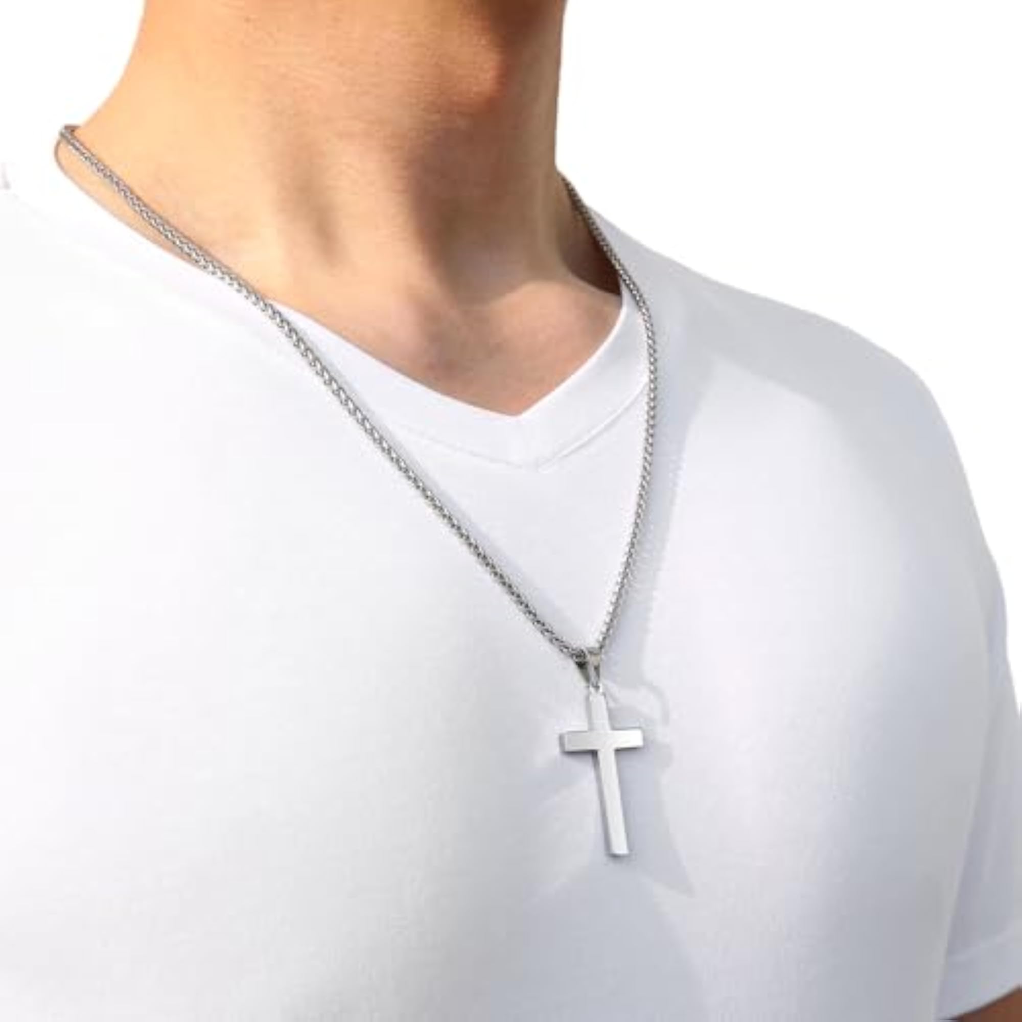 Cross Pendant Chain Necklace for Men & Women