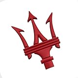 HSHYF Car ABS Grill Logo Replace Sticker for Maserati Levante Granturismo Quattroporte Ghibli Auto Emblem Badge Styling Accessories,red, normal