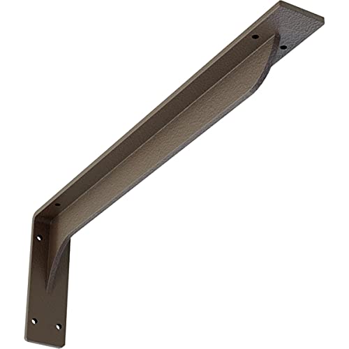 Ekena Millwork BKTM02X20X06EBHBR Steel Bracket Embrey, 2"W x 20"D x 6 1/2"H, Hammered Brown