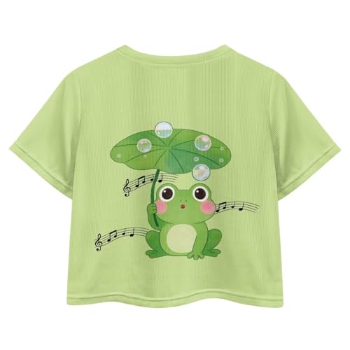 Image of Girls Crop Tees Crew Neck Casual Short Sleeve T Shirts Kids Loose Soft Comfortable Tees Blouses Shirt for Little Girl