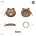 elago l LINE Friends Silicone Case Compatible with Apple AirTag Tracker - Full Protection, Keychain Included, Slim and Simple Design, Scratch-Free, Drop Protection [Official Merchandise] (Brown)