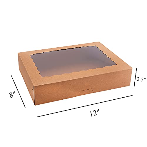 Tcoivs TCOIVS12825B 20-Pack Bakery Boxes With Window, 12 Inch X 8 Inch X 2.5 Inch Cookie Boxes thumb #1