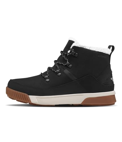 THE NORTH FACE Women's Sierra Mid Lace Insulated Waterproof Boots | Leather Upper & Rubber Outsole, TNF Black/Gardenia White, 8.5