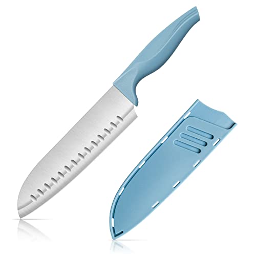 Comparison: Best Knife For Cutting Onions 7 Dsmile 7 Inch Chef's Knive Sets Paring knives Japanese Chefs Knife Fruit and Vegetable Knife Stainless Steel Kitchen Utility Knives with Blade Guards(1 Pcs)