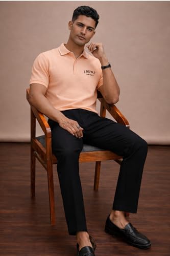 Image of ENDEAVOUR WEAR Men Men Short Sleeve Solid Cotton Rich Polo T Shirt | Collar Tshirts | Half Sleeves | Plain-Regular Fit
