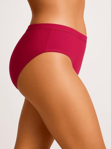 Image of Women's Soft Cotton Mid-Rise Bikini Briefs | Pack of 2 | Seamless Feel | Stretchable & Breathable Everyday Underwear | Comfortable Fit