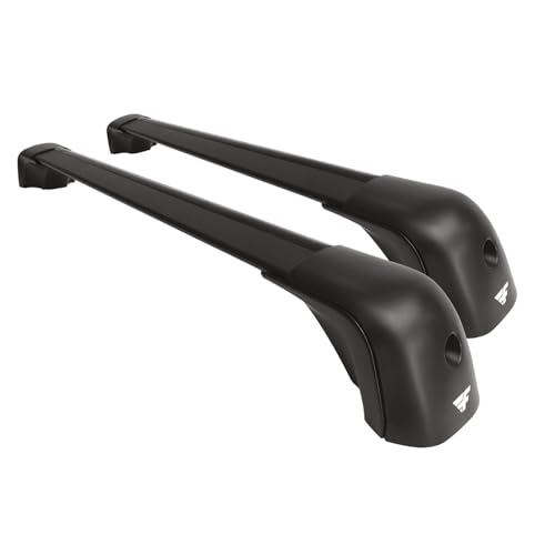 OMAC Roof Rack Cross Bars for VW Golf Mk7 2015-2021 Heavy Duty & Lockable 220Lbs Aluminium Black 2Pcs fits Cargo Carriers Kayak Canoe Bike Snowboard