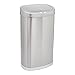 Amazon Basics - Cubo de basura metálico con pedal, automático, manos libres, de acero inoxidable, 50 l, compartimento doble