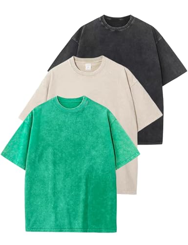 Image of Arssm Men Oversized T Shirts Vintage Tee Loose Fit Short Sleeve Casual Streetwear Baggy Washed Unisex Tops