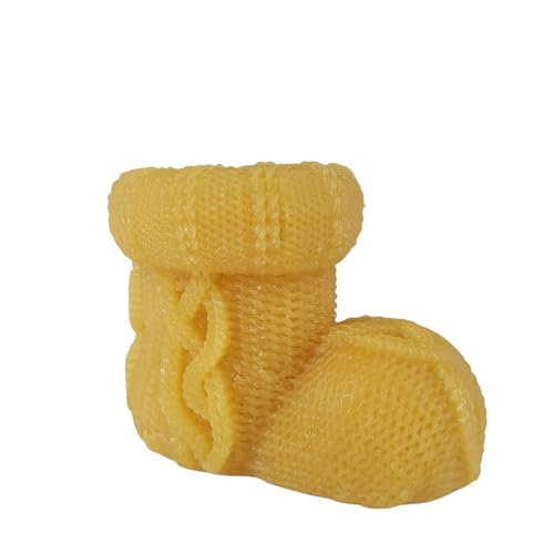Bienenwachskerze - Gestrickte Schuhe Kerze 5 cm aus 100% reinem...