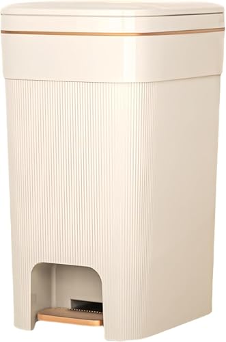 ゴミ箱 25L おしゃれ スリム キッチン ベージュ ふた付き ペダル 分別 ペール 一人暮らし リビングルーム トラッシュカン トラッシュボックス リビングルーム ダストボックス は無臭で密閉 ゴミ箱 オフィス 洗面所用 台所 寝室用 ペダル式 和室 (