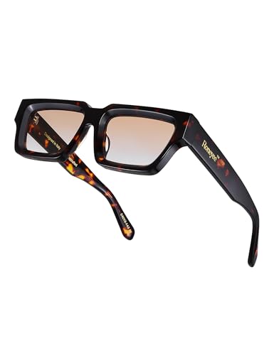 Image of Roneyee Rectangle Sunglasses Men Women Trendy Retro Sunglass UV Protection Fashion Acetate Stylish Square