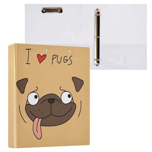 リングファイル ルーズリーフ バインダー a4 犬 いぬ 可愛い かわいい Dリング 3穴 200枚収納 クリップ&収納ポケット付き 書類整理 事務用品