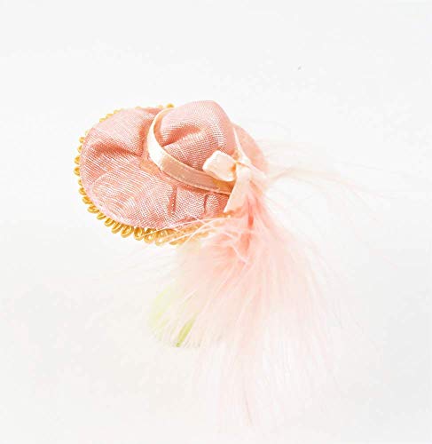 Melody Jane Dolls Houses Pink Hat with Feather & Bow Milliners Shop Lady's Accessory