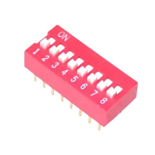 100pcs 8P 8 Position DIP Switch 2.54mm Pitch 2 Row 16 Pin DIP Switchs Red 8p Switch