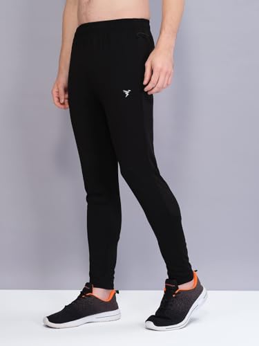 Image of TECHNOSPORT Men's Slim Fit Active Track Pant - (MPOR55BLKLAR Black L) Pack of 1