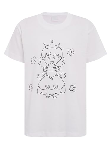 Boys Girls Coloring Tee Shirt DIY Hand Painted T-Shirt Kids Round Neck Short Sleeve Top Color Your Own3