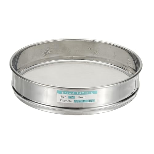 Tamis de laboratoire 45 mailles PATIKIL en acier inoxydable 304 pour sol et cuisine de 30 cm