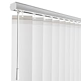 Cordless Vertical Window Blinds Shades for Home, Good for Big Windows, Sliding Glass Doors, Room Divider, Filter The Light into Room by Turn The Slat, White