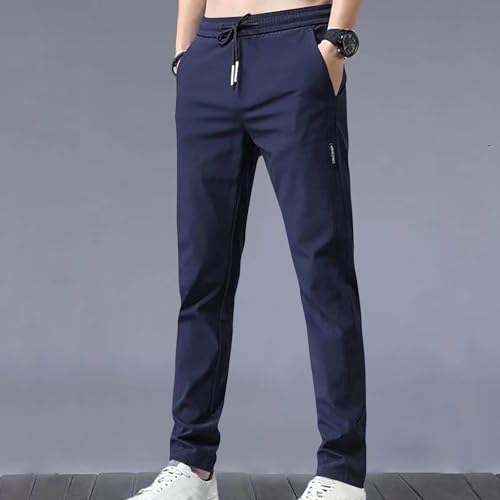 LFEOOST Golf Pants Men Casual Tapered Joggers Lightweight Elastic Waist Drawstring Hiking Travel Dress Work Pants with Pocket2