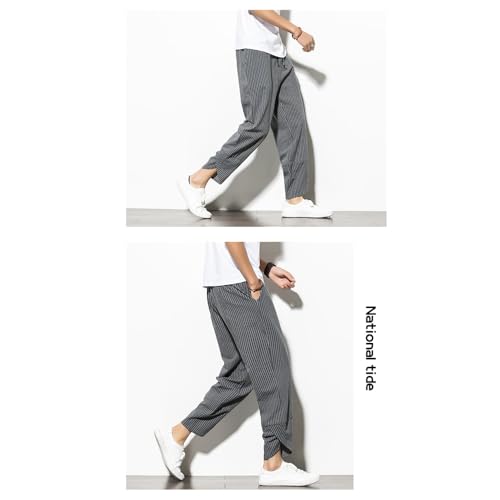 Seidarise Men's Linen Cargo Jogger Pant Japanese Hip Hop Sweatpants Harem Pants Sports4