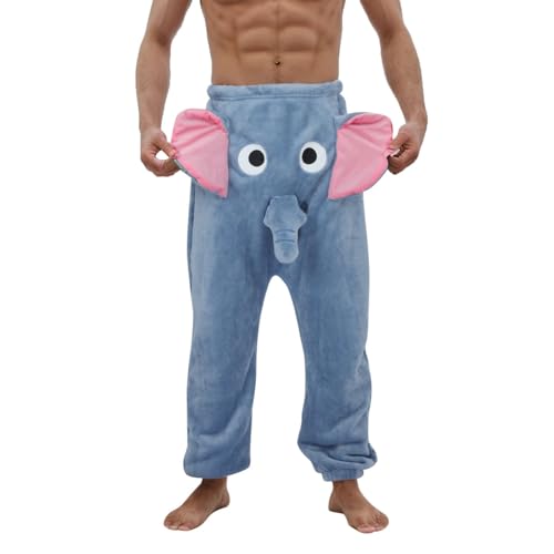 Mens Flannel Pajama Pants Trunk Elephant Pajama Cute Animal Funny Pajamas Adult Humor Sleep Pants Fleece Pj Bottoms2